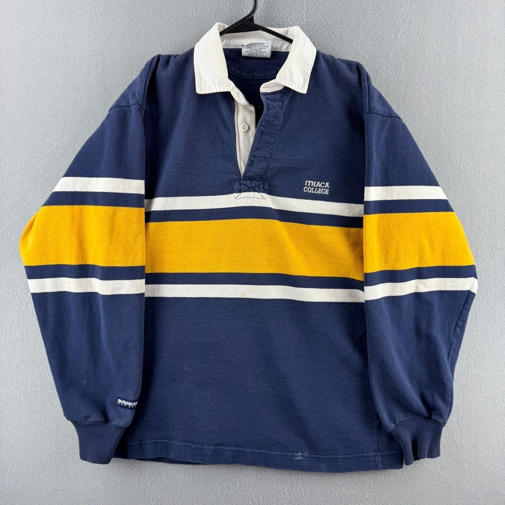 Vintage Ithica College Rugby Shirt Mens XL Heavy Cotton Barbarian NEW YORK Y2K